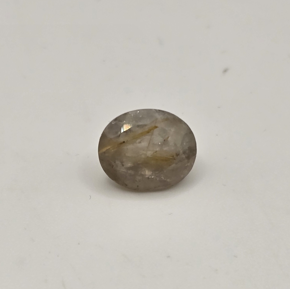 5.5ct Oval cabochon of rutilated quartz Crystal, Loose Gemstone